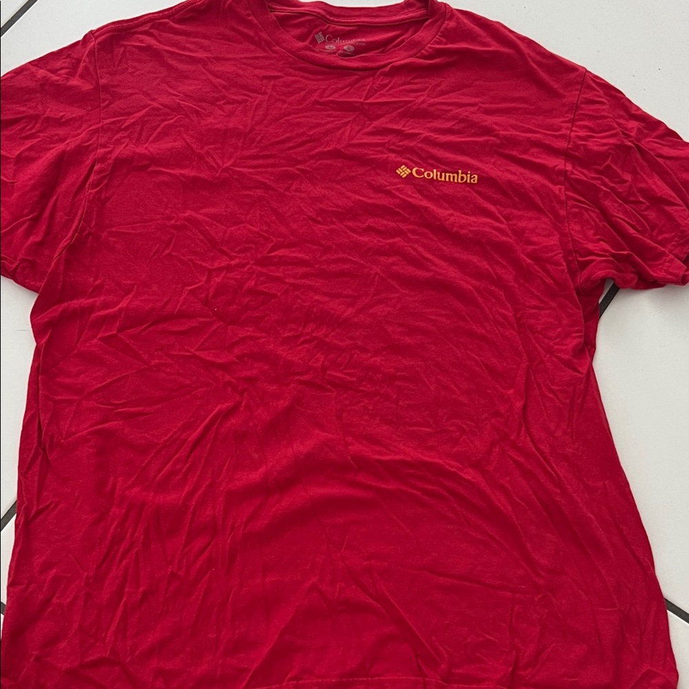 Columbia Men’s Red Crewneck Short-Sleeve Logo Tee